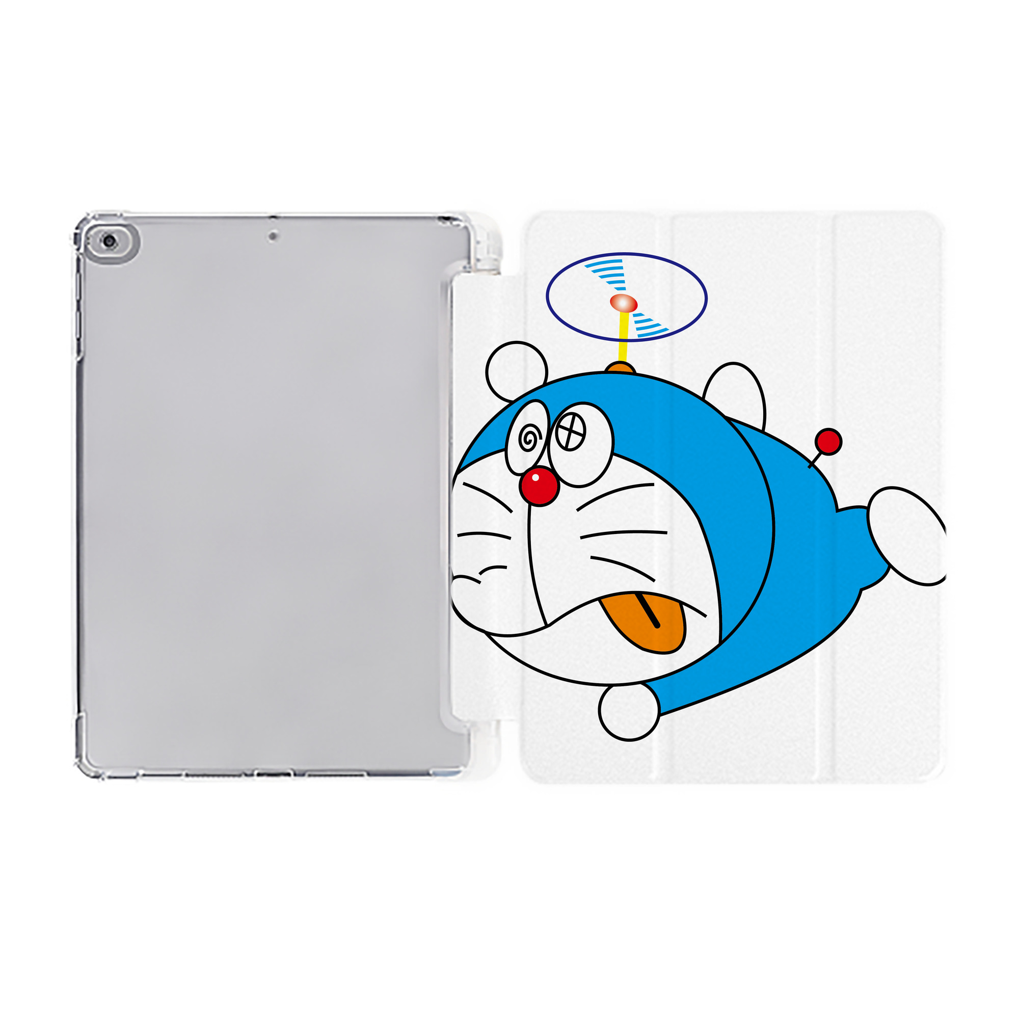 （画像用） ドラえもん Doraemon IPad ケース ペン収納付き 三つ折りスタンド PUレザー×シリコン 対応機種9.5/10.5/10.9インチ